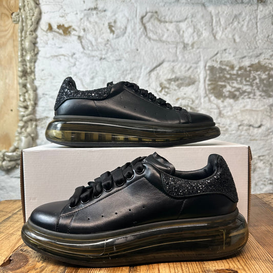 Alexander McQueen Glitter Tab Black Sneaker Sz 7 (40)