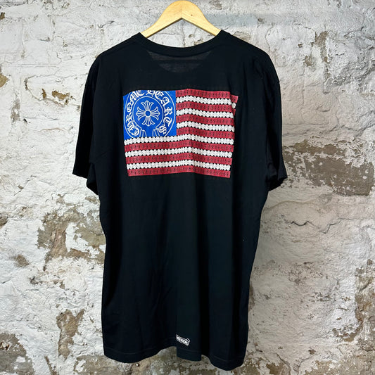 Chrome Hearts USA Flag T-shirt Black Sz XXL