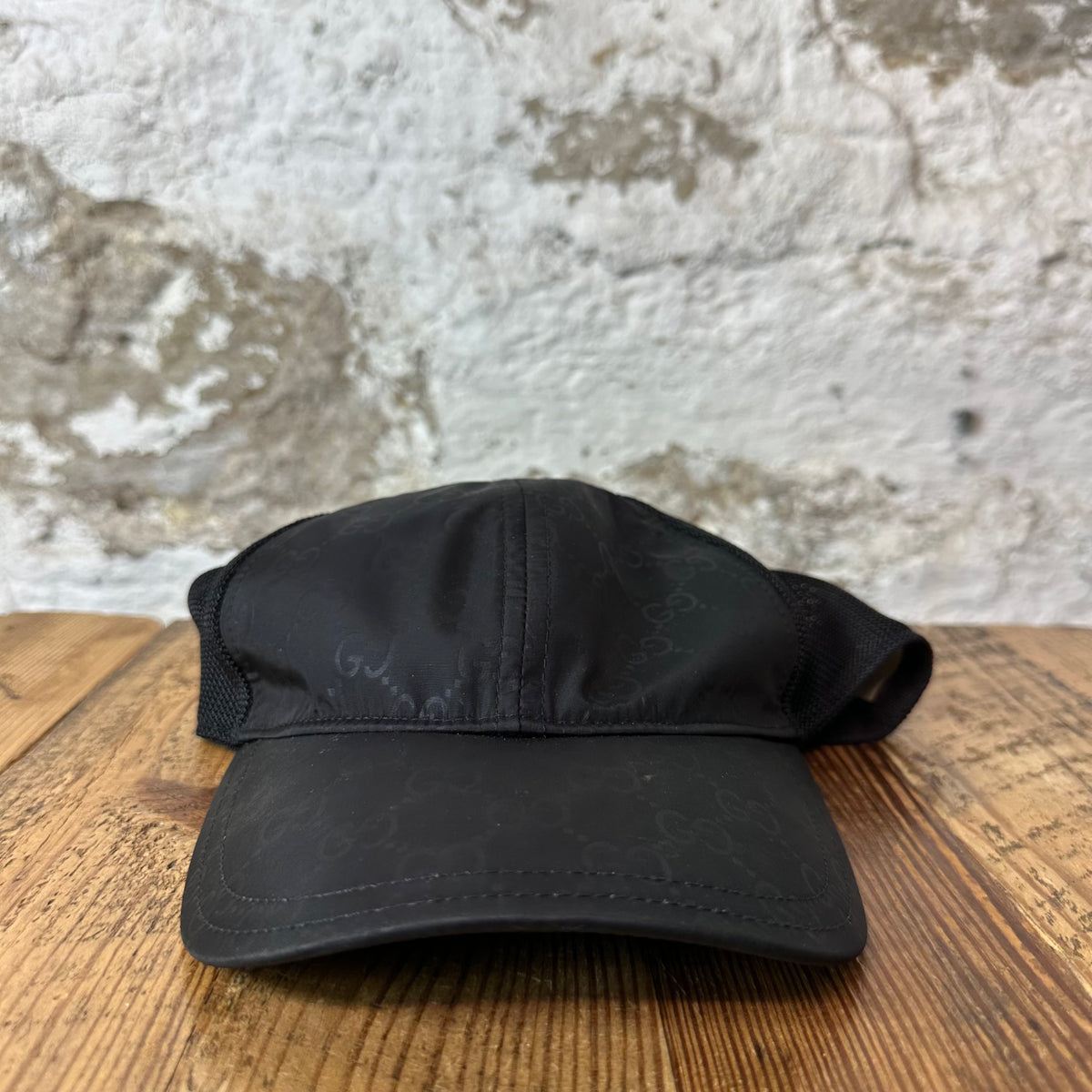 Gucci Black GG Monogram Nylon Hat Sz L