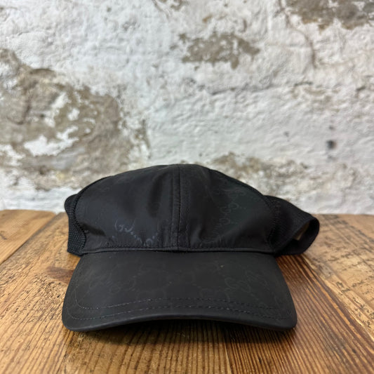Gucci Black GG Monogram Nylon Hat Sz L