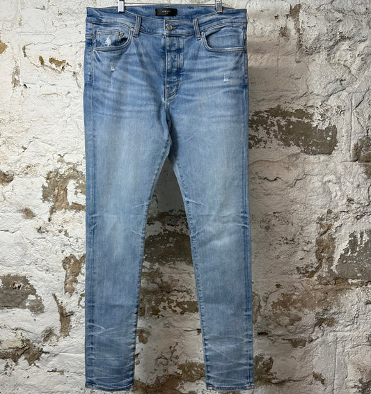 Amiri Plain Blue Denim Jeans Sz 36