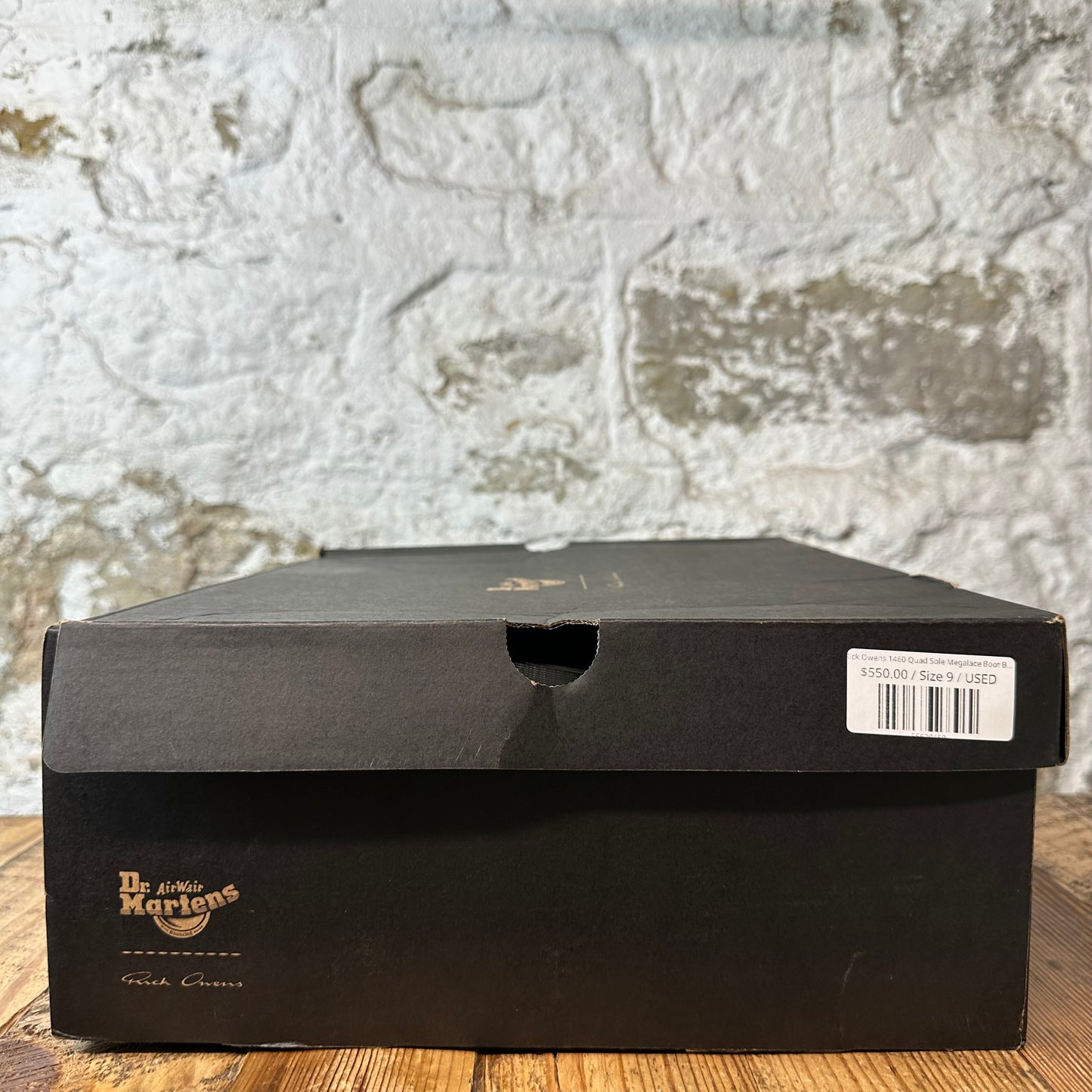 Rick Owens 1460 Quad Sole Megalace Boot Black Sz 9