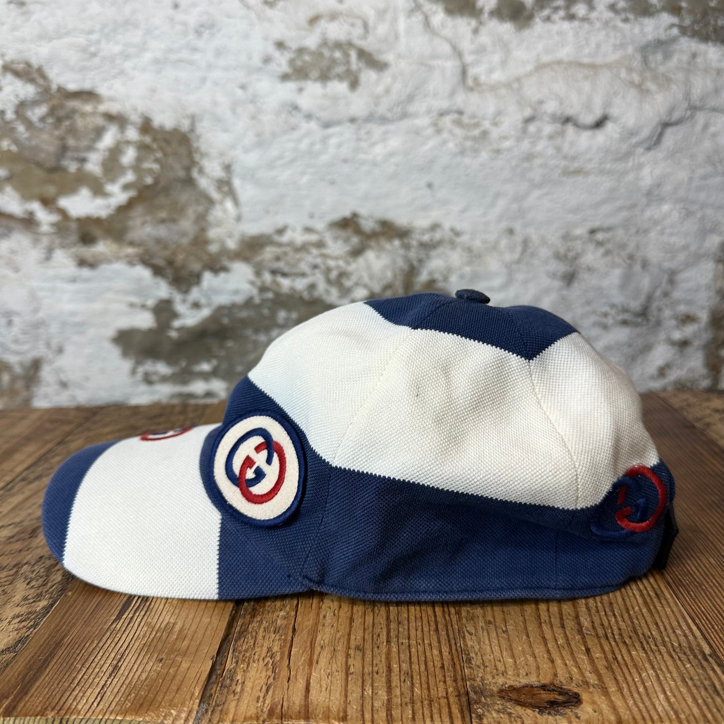 Gucci GG Logo Blue White Hat Sz XL