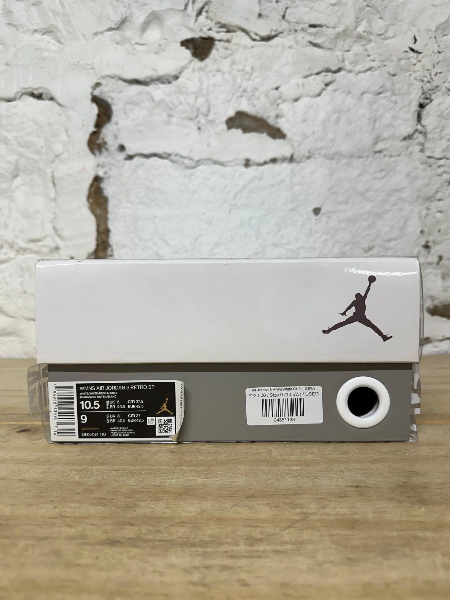 Air Jordan 3 A Ma Maniere White Sz 9 (10.5W)