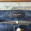 Amiri MX1 Orange Suede Dark Blue Denim Jeans Sz 34