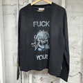Vale Fuck You Black Thermal Long Sleeve T-Shirt Sz S