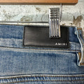 Amiri Distressed Side Spell Blue Denim Jeans Sz 28