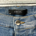 Amiri Purple Suede Spell Blue Denim Jeans Sz 33
