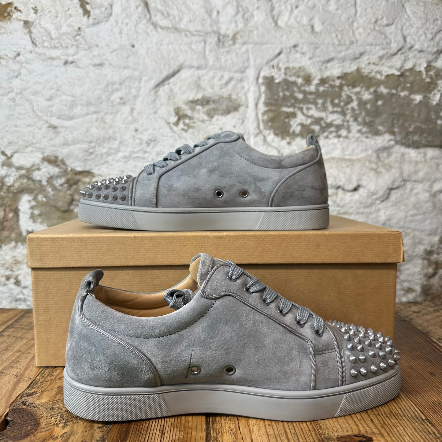 CHristian Louboutin Grey Suede Spike Sneaker Sz 9 (42)