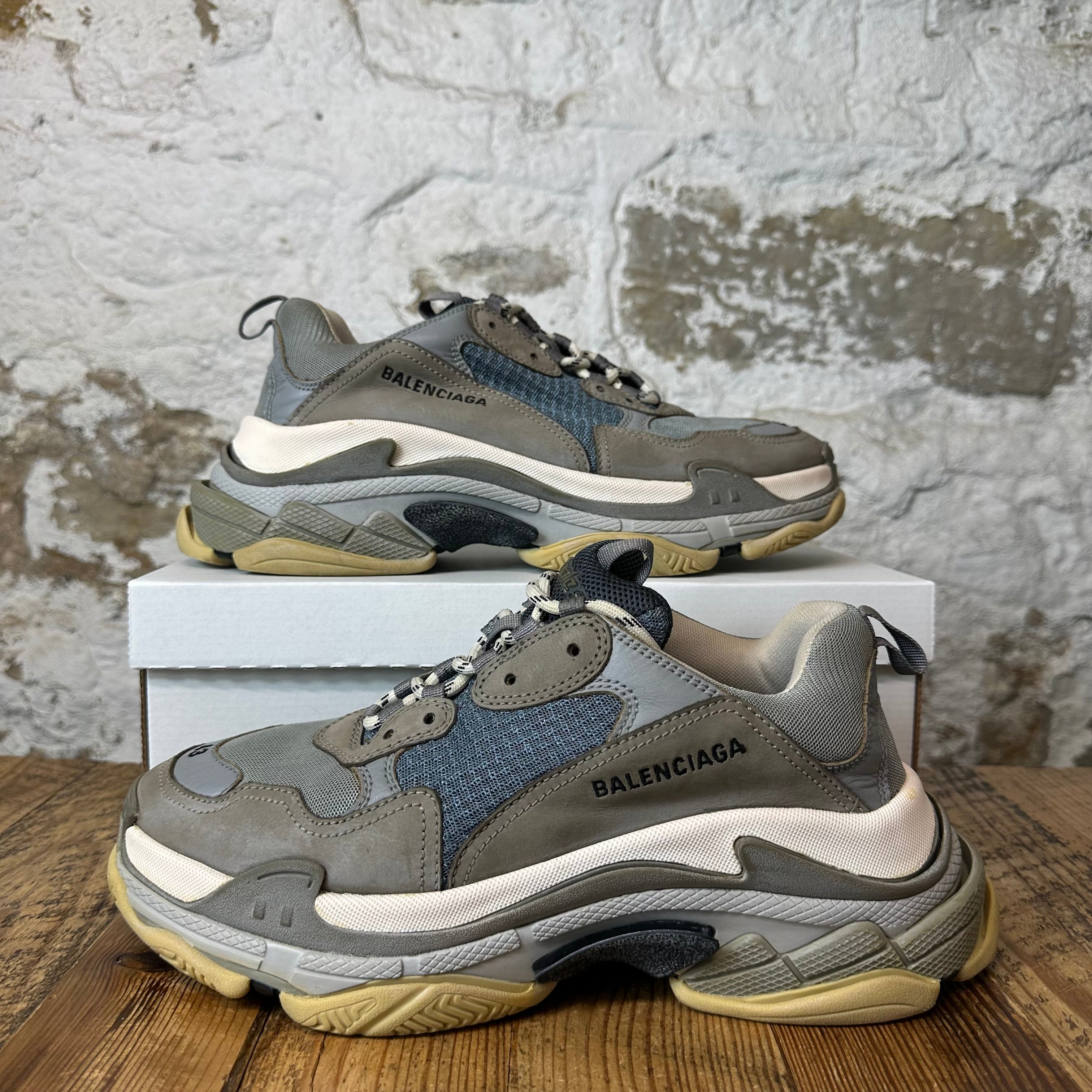 Balenciaga Triple S Blue Grey White Sneaker Sz 10 (43)