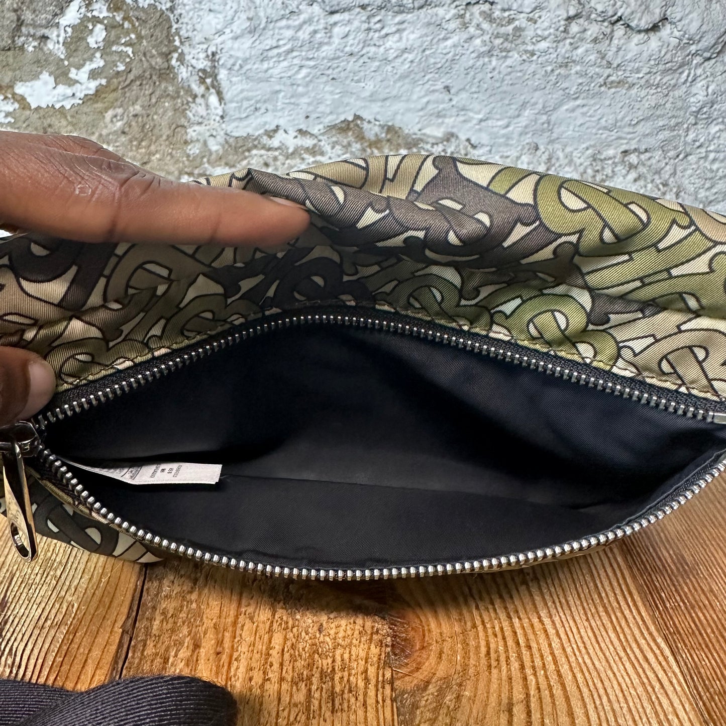 Burberry Green Khaki TB Monogram Waist Bag
