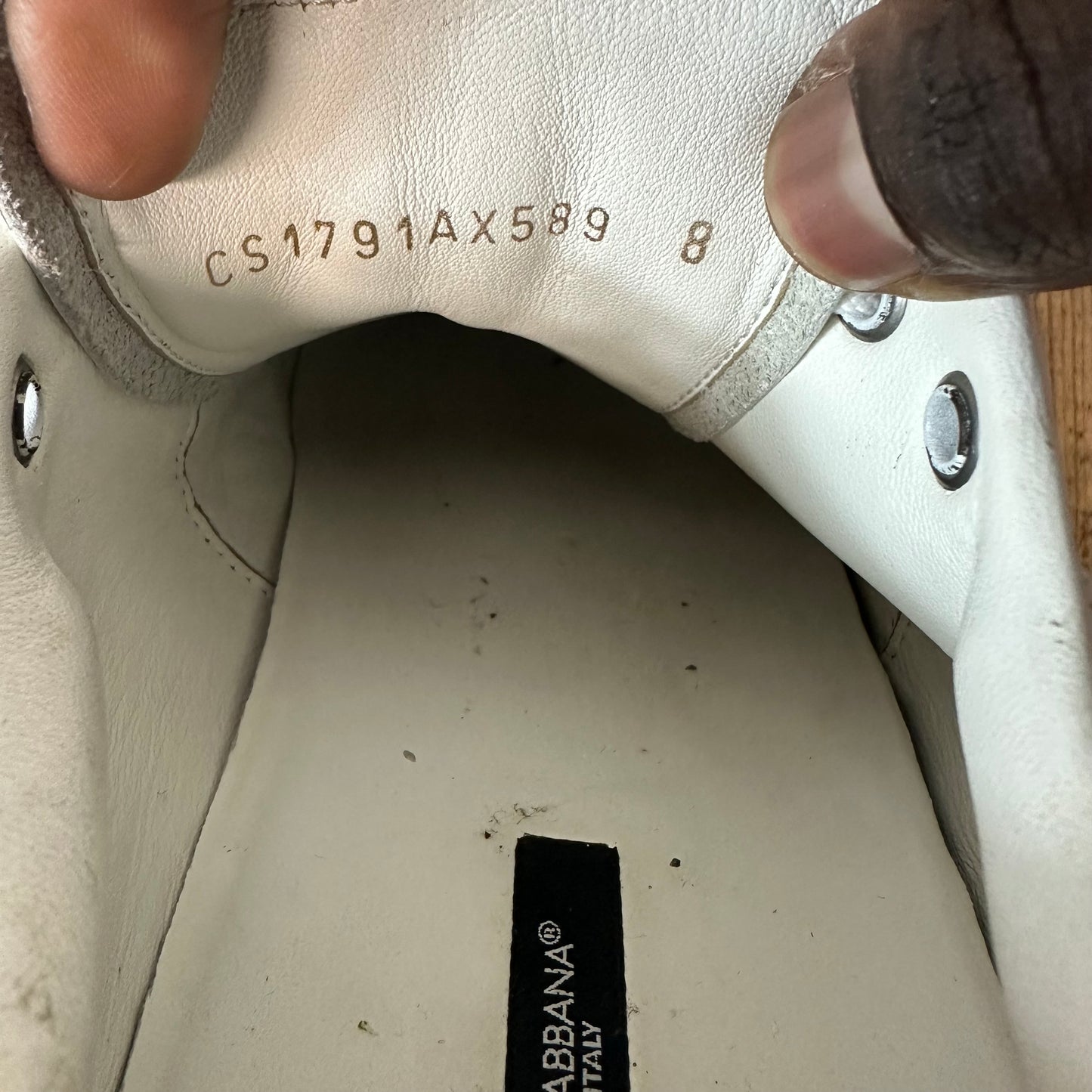Dolce Gabbana White Black Daymaster Sneaker Sz 8 No Box