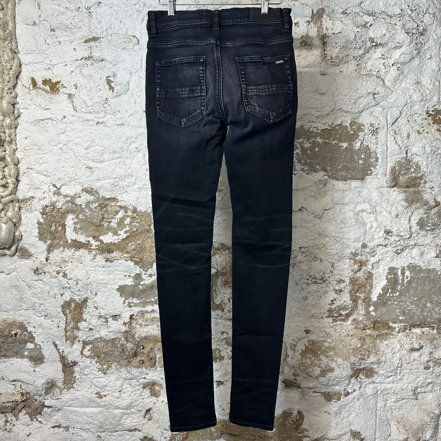 Amiri MX1 Red Suede Black Denim Jeans Sz 29