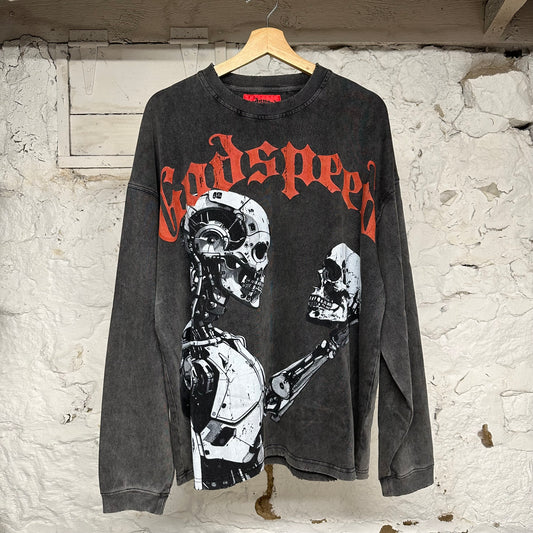 Godspeed Robot Skull L/S T-Shirt Sz L