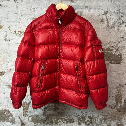 Moncler Maire Giubbotto Red Puffer Jacket Sz L (4)
