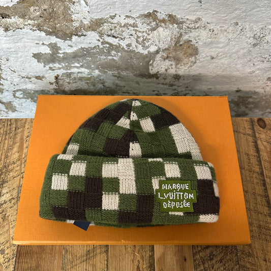 Louis Vuitton Green Damoflauge Beanie W/ Box