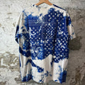 Louis Vuitton Blue Bandana Monogram Print White T-Shirt Sz M