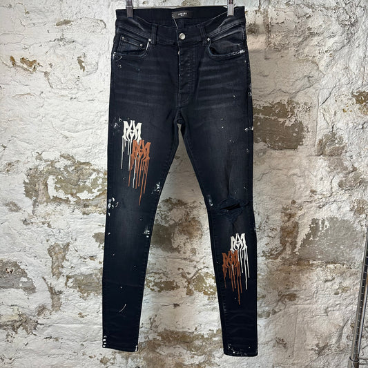 Amiri MA Drip Black Denim Jeans Sz 31