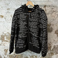 Who Decides War Scripture Black Zip Up Hoodie Sz S
