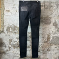 Amiri MX1 Grey Art Patch Black Denim Jeans Sz 33