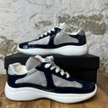 Prada Americas Cup Navy Patent Grey White Sneaker Sz 5.5 (37.5)