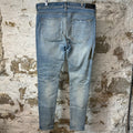 Amiri MX1 Camo Spell Blue Denim Jeans Sz 38