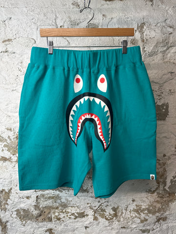 Bape Teal Shark Shorts Sz L