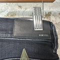 Amiri Green Star Chemist Black Denim Jeans Sz 28