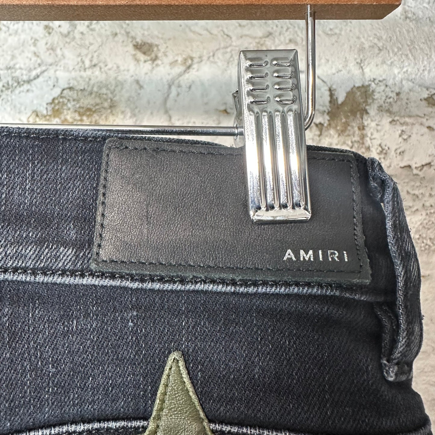 Amiri Green Star Chemist Black Denim Jeans Sz 28