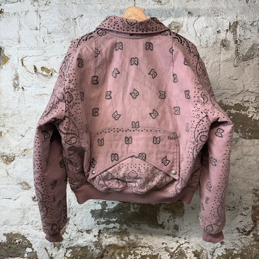 Rhude Bandana Paisley Pink Bomber Jacket Sz S