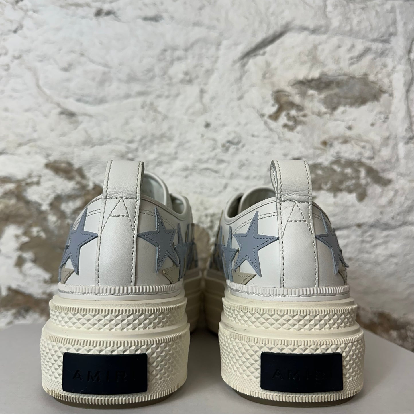 Amiri Beige Blue Star Cream White Sneaker Sz 8 (41)