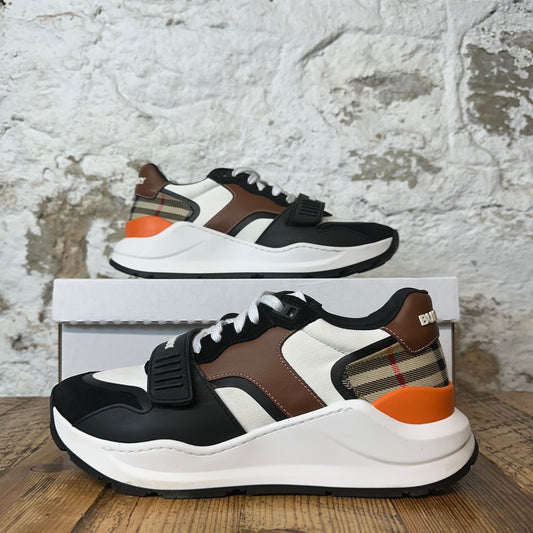 Burberry Ramsey Black White Brown Sneaker Sz 7 (40)