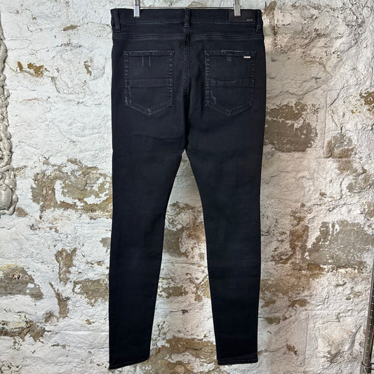 Amiri MX1 Olympic Patches Black Denim Jeans Sz 36