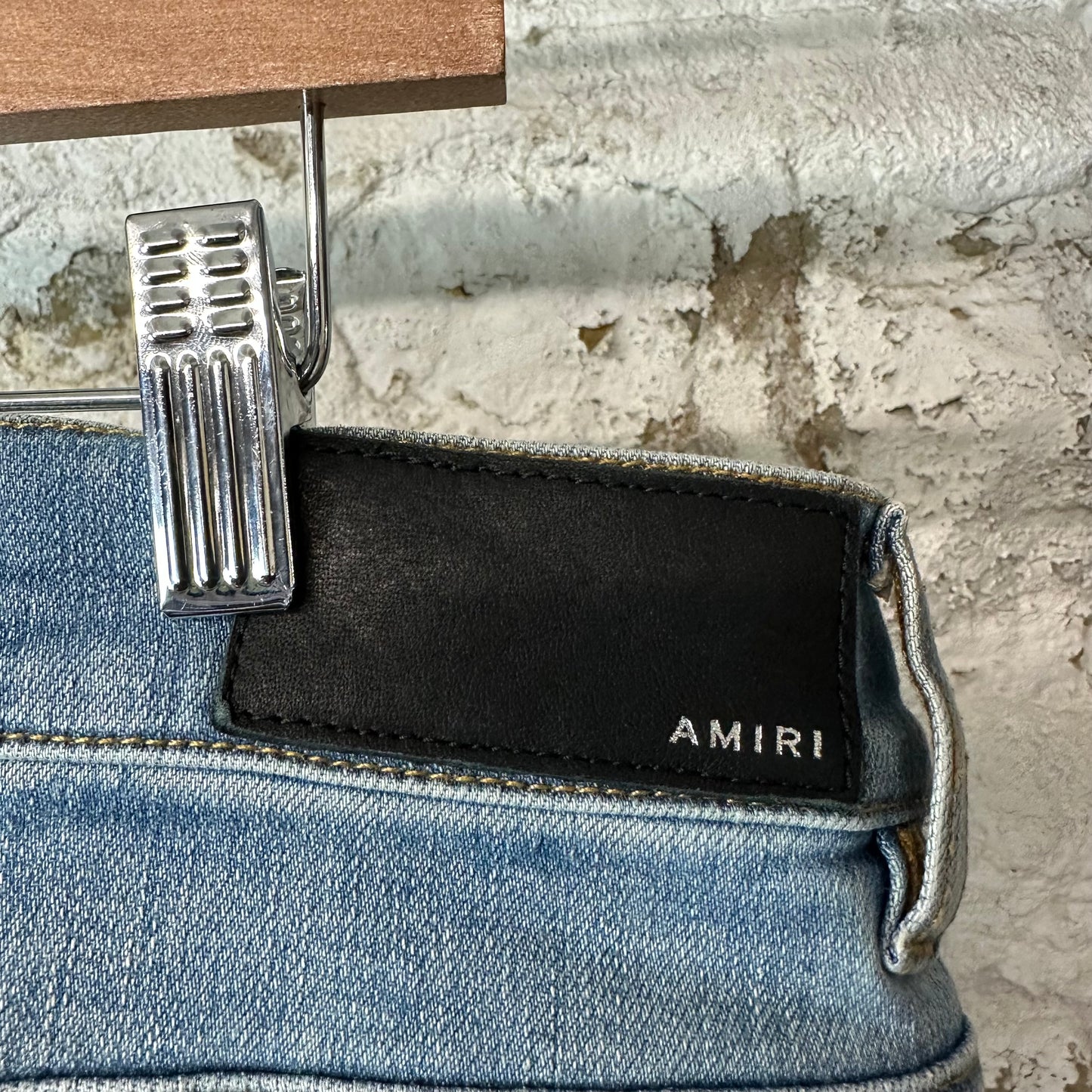 Amiri MX2 Multicolor Flannel Blue Denim Jeans Sz 36