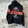 Dior Stripe Flower Zip Up Hoodie Black Sz S