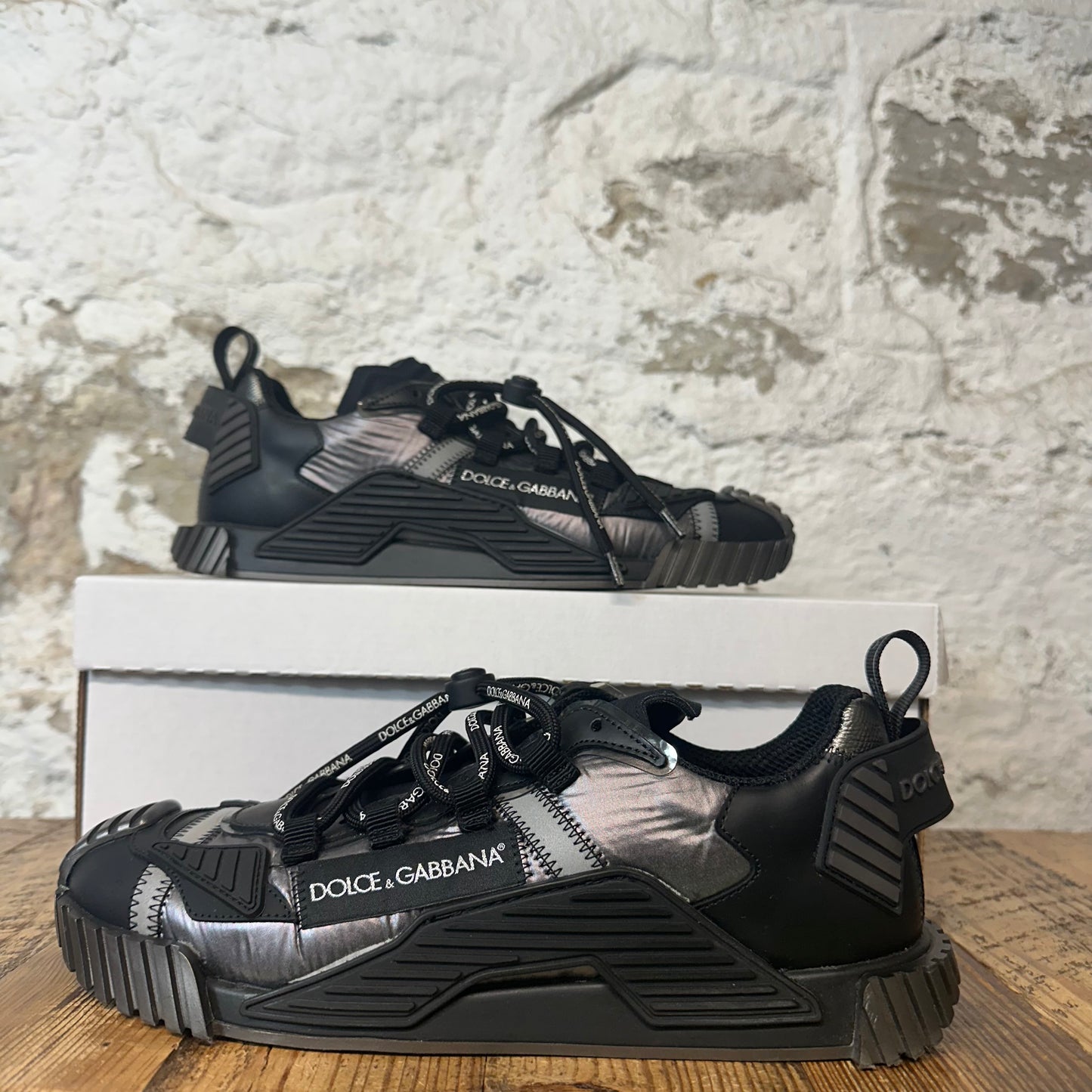 Dolce Gabbana NS1 Black Grey Sneaker Sz 8 (41)