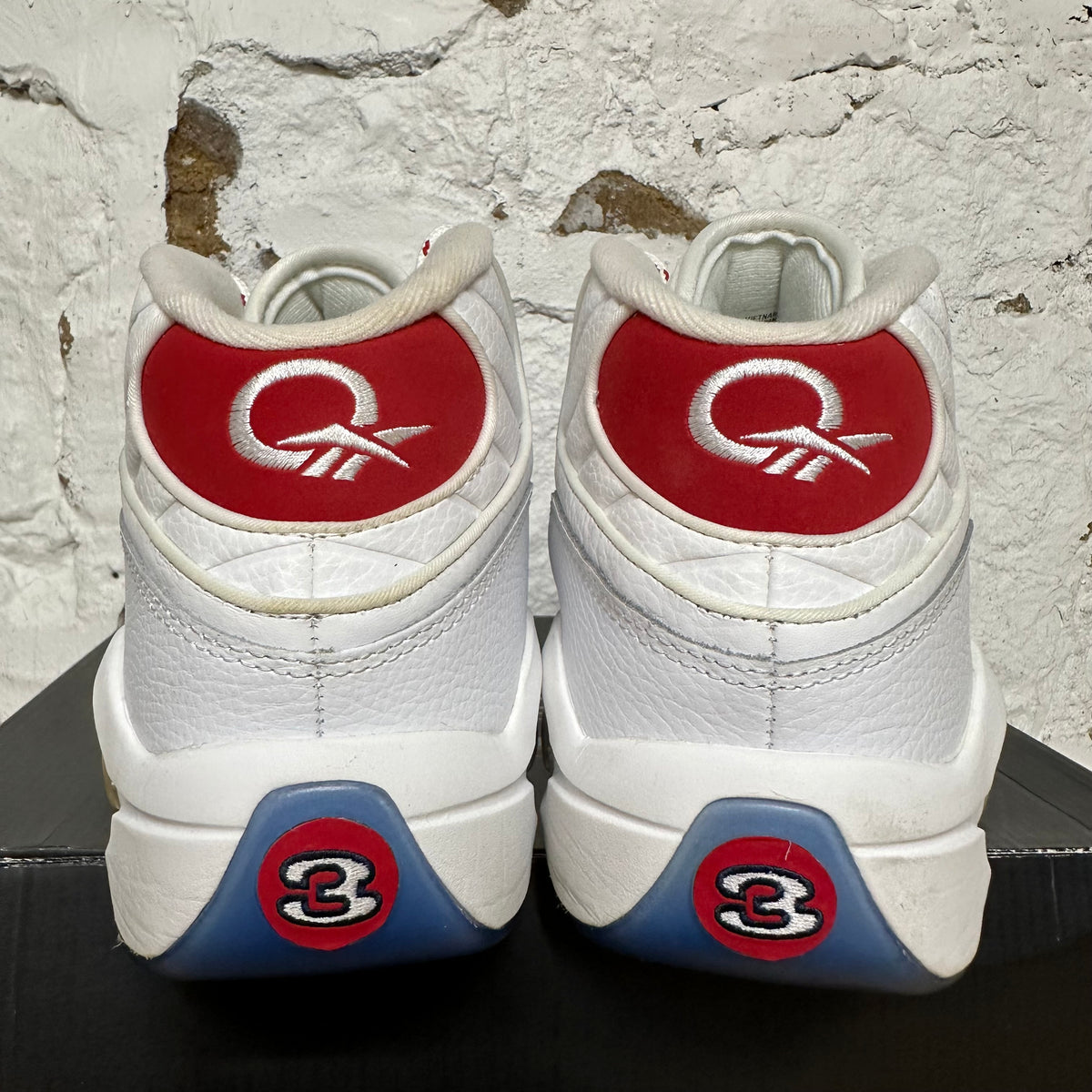 Reebok Question Mid Red Toe 75th Anniversary Sz 10.5