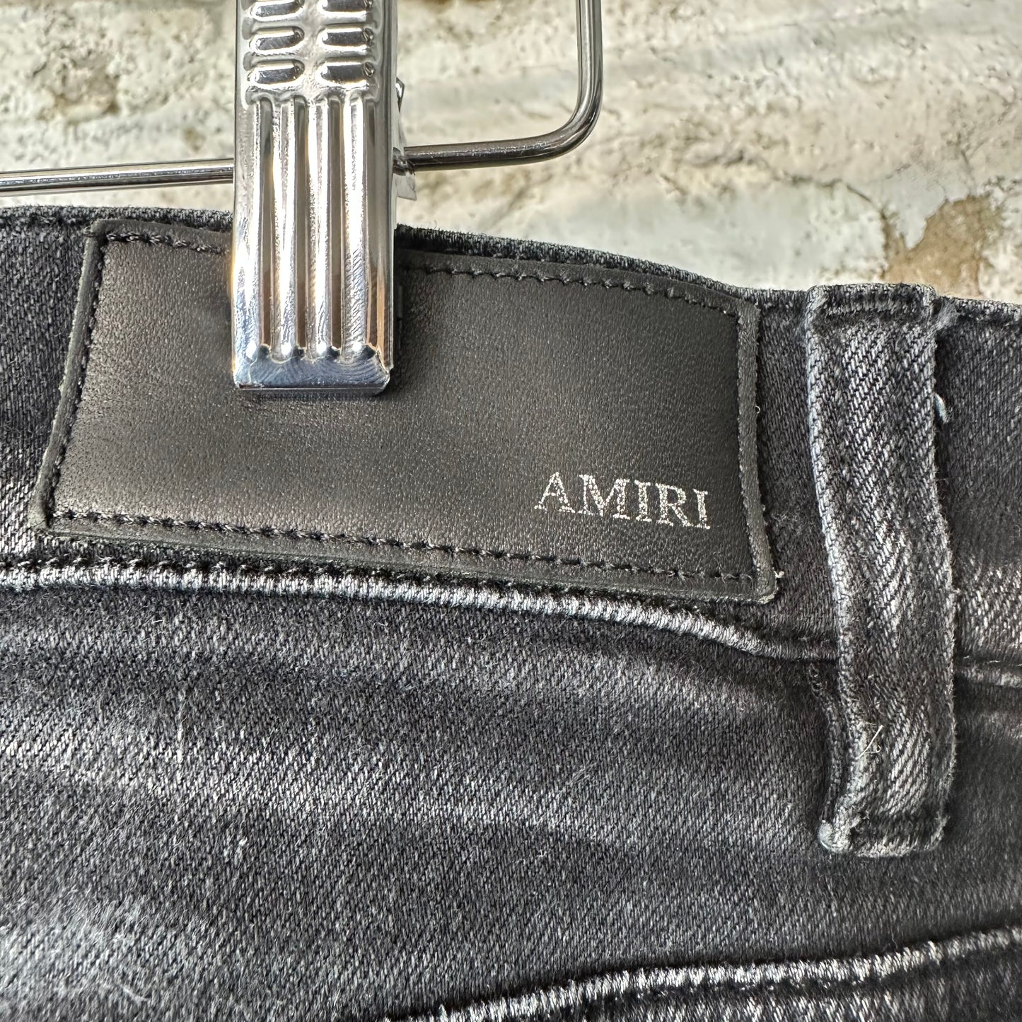 Amiri MX1 Yellow Paisley Faded Black Denim Jeans Sz 33