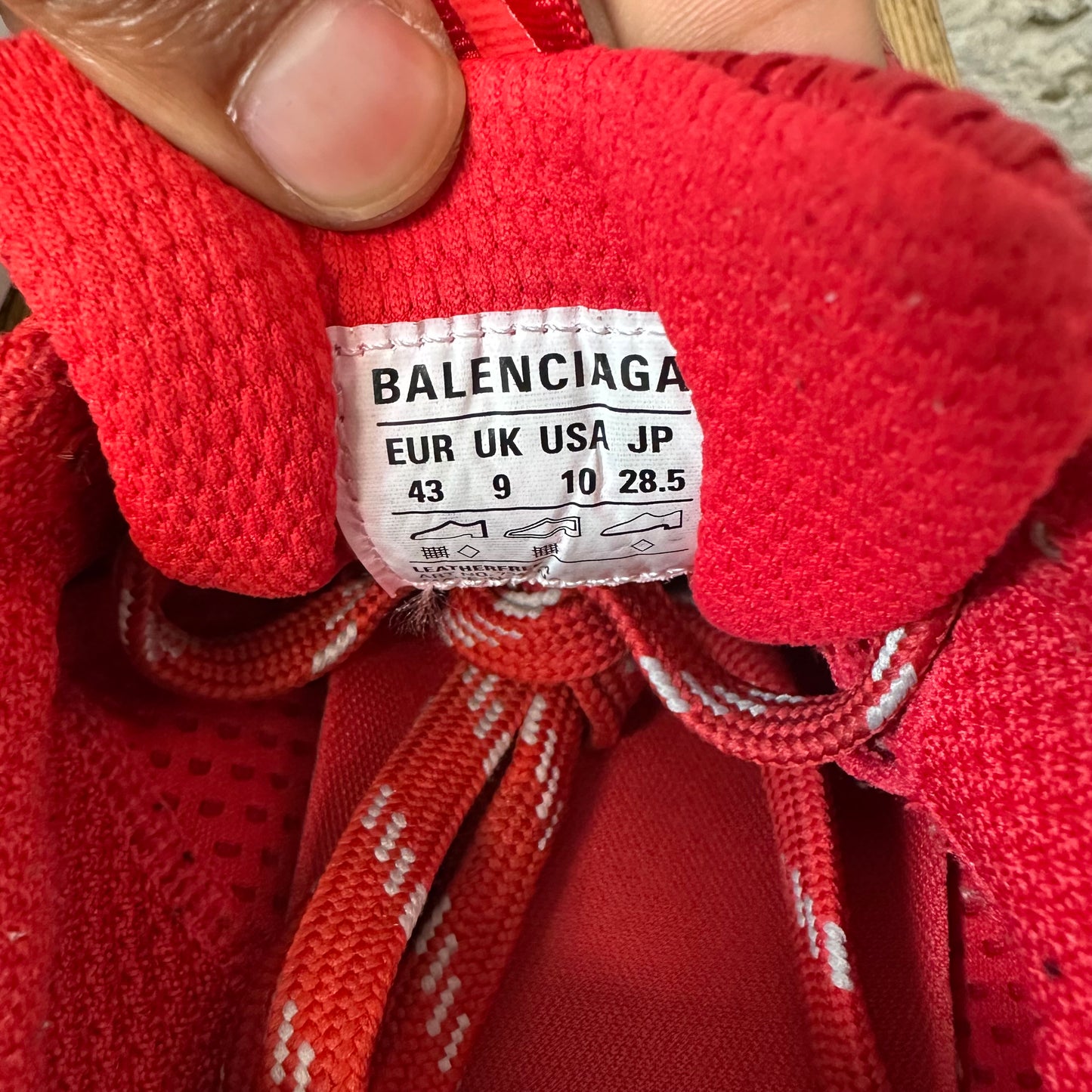 Balenciaga 3XL Triple Red Sneaker Sz 10 (43)