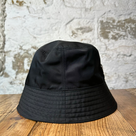 Prada Renylon Black Bucket Hat Sz XL