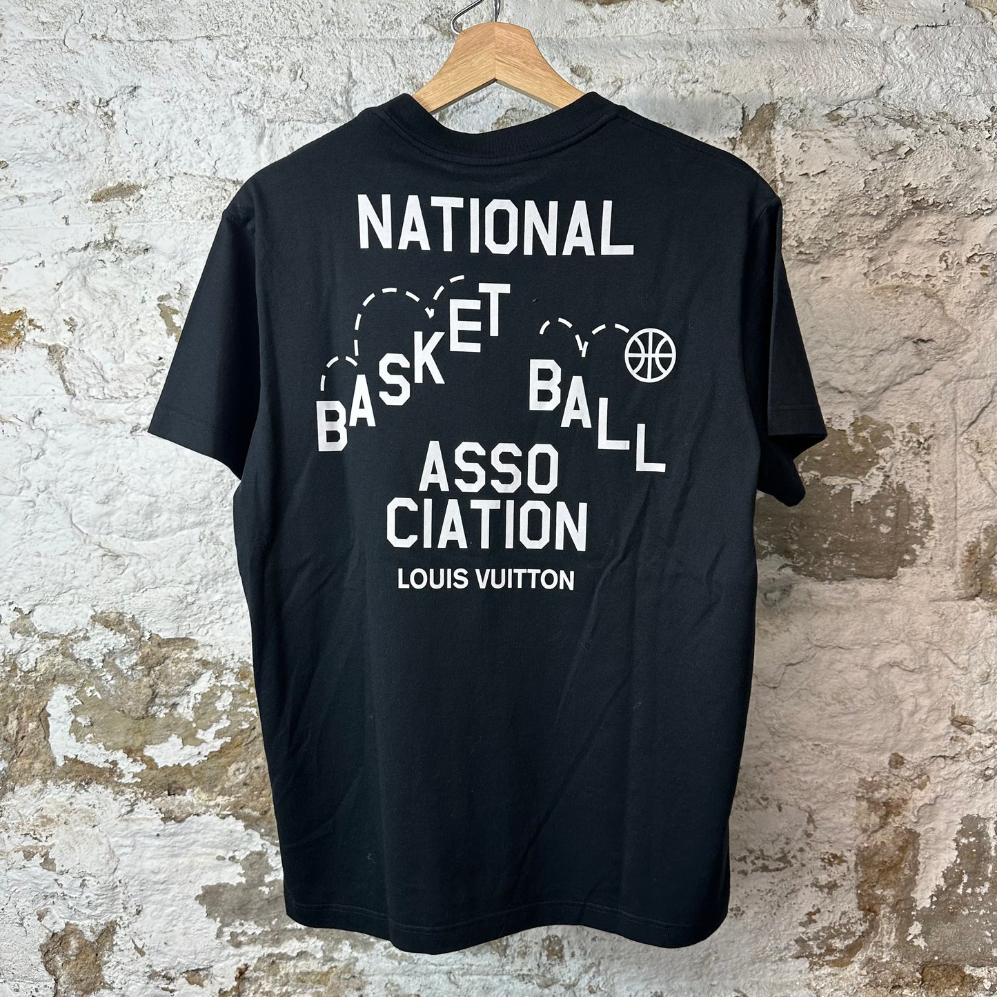 Louis Vuitton White NBA Logo Black T-Shirt Sz S