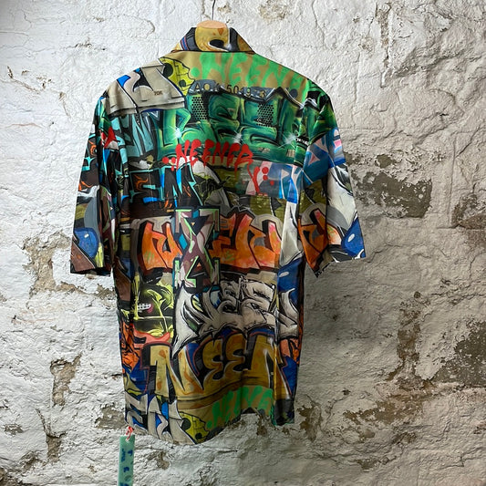 Off White Grafitti Button Up Shirt Sz M DS