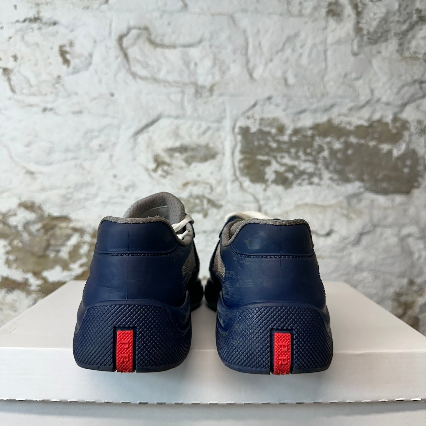 Prada Americas Cup Navy Rubber Sneaker Sz 5 (37)