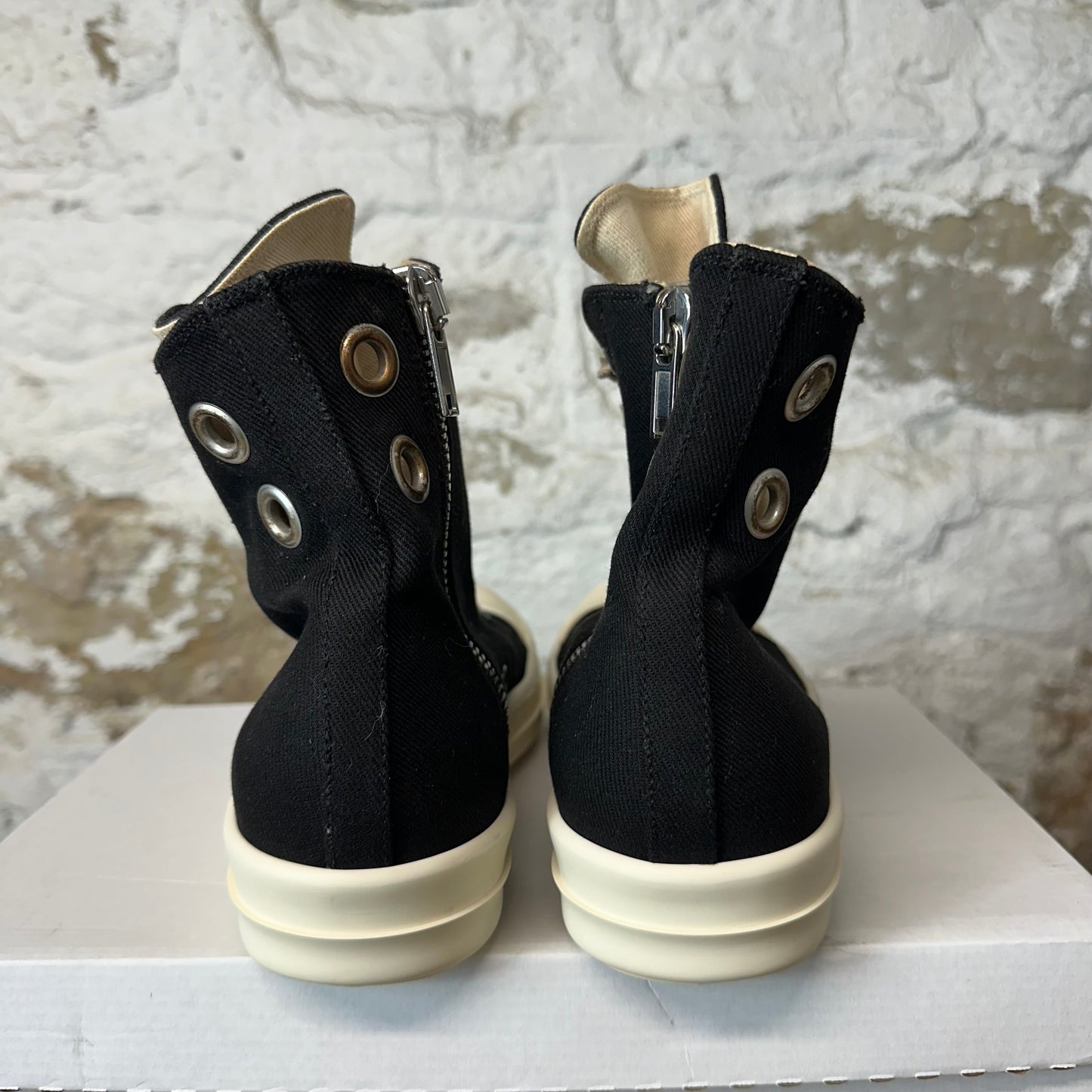 Rick Owens High Lido Black Milk Sneaker Sz 8 (41)