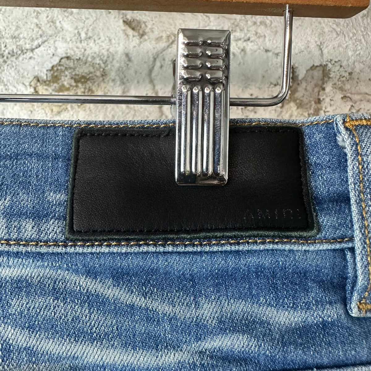 Amiri MX1 Sky Blue Cream Blue Denim Jeans Sz 29