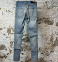 Amiri MX1 Cream Suede Blue Denim Jeans Sz 29
