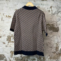 Dior Brown Monogram Navy Polo Shirt Sz M