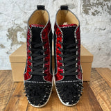 Christian Louboutin Black Red Spike High Sz 13.5 (46.5)