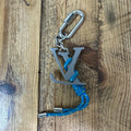 Louis Vuitton Teal Silver Carabiner Key Chain