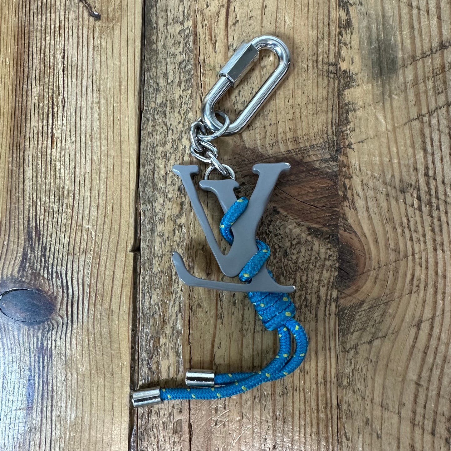 Louis Vuitton Teal Silver Carabiner Key Chain
